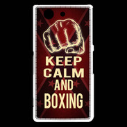 Coque Sony Xperia Z3 Compact Keep Calm and Boxing Rouge