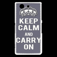 Coque Sony Xperia Z3 Compact Keep Calm and Carry on Gris