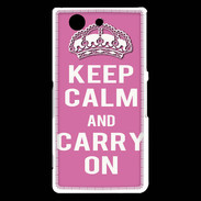 Coque Sony Xperia Z3 Compact Keep Calm and Carry on Rose