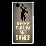 Coque Sony Xperia Z3 Compact Keep Calm and Dance Gris