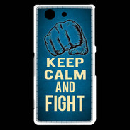 Coque Sony Xperia Z3 Compact Keep Calm and Fight Bleu