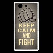 Coque Sony Xperia Z3 Compact Keep Calm and Fight Gris