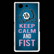 Coque Sony Xperia Z3 Compact Keep Calm and Fist BLeu