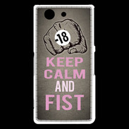 Coque Sony Xperia Z3 Compact Keep Calm and Fist Gris