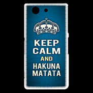 Coque Sony Xperia Z3 Compact Keep Calm and Hakuna Matata Bleu