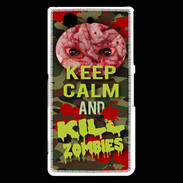 Coque Sony Xperia Z3 Compact Keep Calm and Kill Zombies camouflage