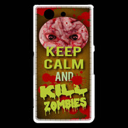 Coque Sony Xperia Z3 Compact Keep Calm and Kill Zombies Orange