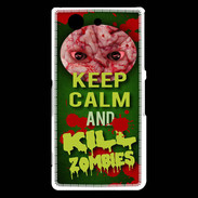 Coque Sony Xperia Z3 Compact Keep Calm and Kill Zombies Vert