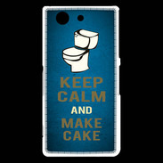 Coque Sony Xperia Z3 Compact Keep Calm and Make cake Bleu