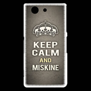 Coque Sony Xperia Z3 Compact Keep Calm and Miskine Gris