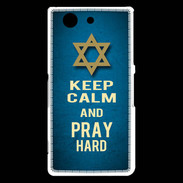 Coque Sony Xperia Z3 Compact Keep Calm and Pray jewish BLeu