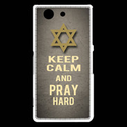 Coque Sony Xperia Z3 Compact Keep Calm and Pray jewish Gris