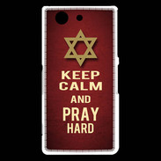 Coque Sony Xperia Z3 Compact Keep Calm and Pray jewish Rouge