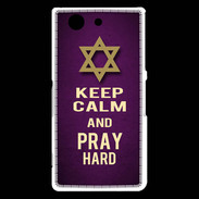 Coque Sony Xperia Z3 Compact Keep Calm and Pray jewish Violet