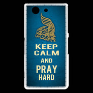 Coque Sony Xperia Z3 Compact Keep Calm and Pray Muslim Bleu