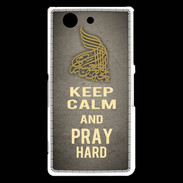 Coque Sony Xperia Z3 Compact Keep Calm and Pray Muslim Gris