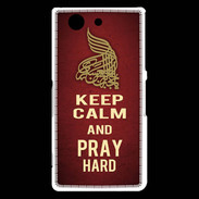 Coque Sony Xperia Z3 Compact Keep Calm and Pray Muslim Rouge