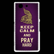 Coque Sony Xperia Z3 Compact Keep Calm and Pray Muslim Violet