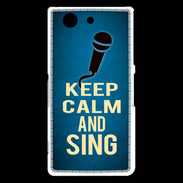 Coque Sony Xperia Z3 Compact Keep Calm and Sing Bleu