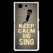 Coque Sony Xperia Z3 Compact Keep Calm and Sing Gris