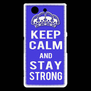 Coque Sony Xperia Z3 Compact Keep Calm and Stay strong Bleu