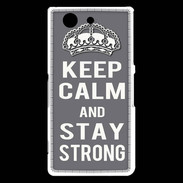 Coque Sony Xperia Z3 Compact Keep Calm and Stay strong Gris