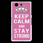 Coque Sony Xperia Z3 Compact Keep Calm and Stay strong Rose