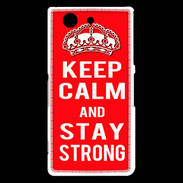 Coque Sony Xperia Z3 Compact Keep Calm and Stay strong Rouge