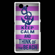 Coque Sony Xperia Z3 Compact Keep Calm and Think Beach Rose