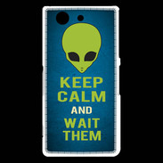 Coque Sony Xperia Z3 Compact Keep Calm and Wait Alien Bleu