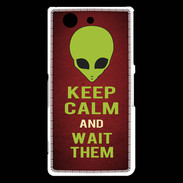 Coque Sony Xperia Z3 Compact Keep Calm and Wait Alien Rouge
