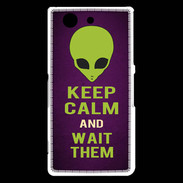 Coque Sony Xperia Z3 Compact Keep Calm and Wait Alien Violet