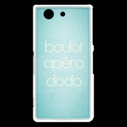 Coque Sony Xperia Z3 Compact Boulot Apéro Dodo Turquoise ZG