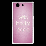 Coque Sony Xperia Z3 Compact Vélo Boulot Dodo Rose ZG