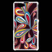 Coque Sony Xperia Z1 Compact Flower power sur fond noir