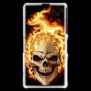 Coque Sony Xperia Z1 Compact Tête de mort en flamme 5