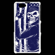 Coque Sony Xperia Z1 Compact Tête de mort Biker USA