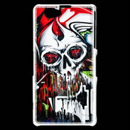Coque Sony Xperia Z1 Compact Tête de mort Graffiti couleur
