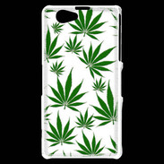 Coque Sony Xperia Z1 Compact Feuille de cannabis sur fond blanc