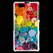 Coque Sony Xperia Z1 Compact Arc en ciel de boutons de couture