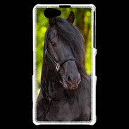 Coque Sony Xperia Z1 Compact Portrait de cheval noir 10
