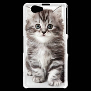 Coque Sony Xperia Z1 Compact Chaton gris 