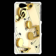 Coque Sony Xperia Z1 Compact Portée de notes en or