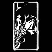 Coque Sony Xperia Z1 Compact Saxophoniste en noir et blanc