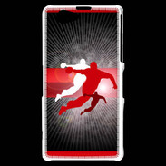 Coque Sony Xperia Z1 Compact Illustration Handball en noir et rouge