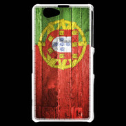 Coque Sony Xperia Z1 Compact Drapeau Portugal imitation bois