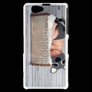Coque Sony Xperia Z1 Compact Bébé dormant avec chapeau tête de chat