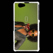 Coque Sony Xperia Z1 Compact Femme metisse noire 3