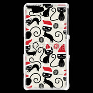 Coque Sony Xperia Z1 Compact Fond chat noir Noël