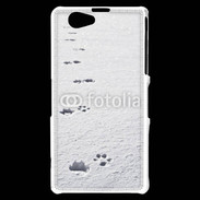 Coque Sony Xperia Z1 Compact Traces de pas d'animal dans la neige